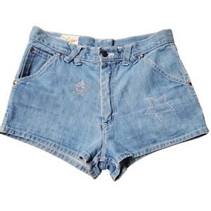 Vintage 70's Lasso Star Embroidered High Waisted Shorts - Size 28